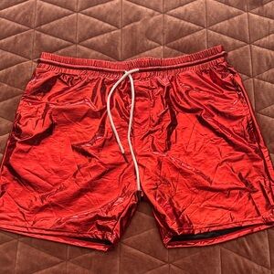 Shiny Red Men's Swim/Board Shorts